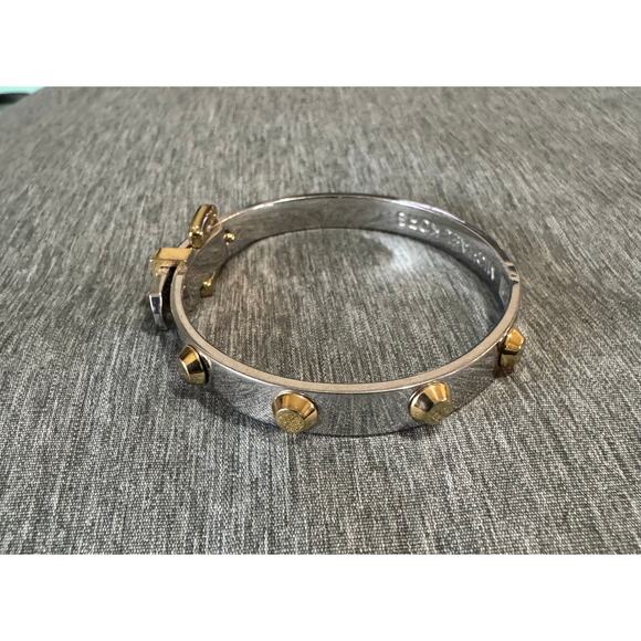 Michael Kors Two-Tone Hinge Buckle Bangle Bracelet - Picture 4 of 4